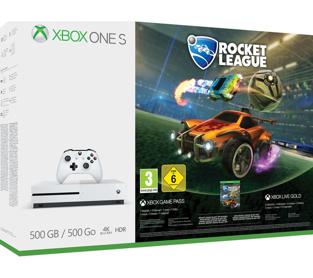 MICROSOFT Xbox One S with Rocket League & Xbox LIVE Gold Membership 3 Month Subscription