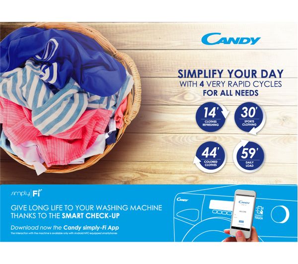 candy 8kg integrated washing machine cbwm816d 80