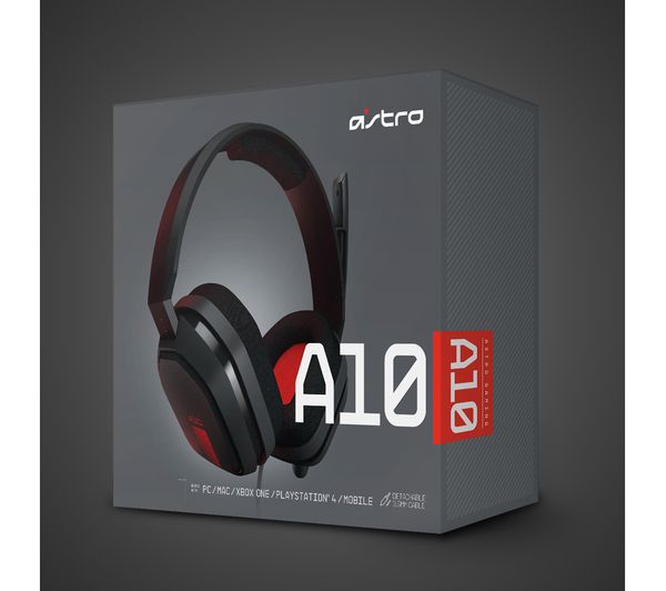 Buy Astro A10 Gaming Headset Grey Red Free Delivery Currys