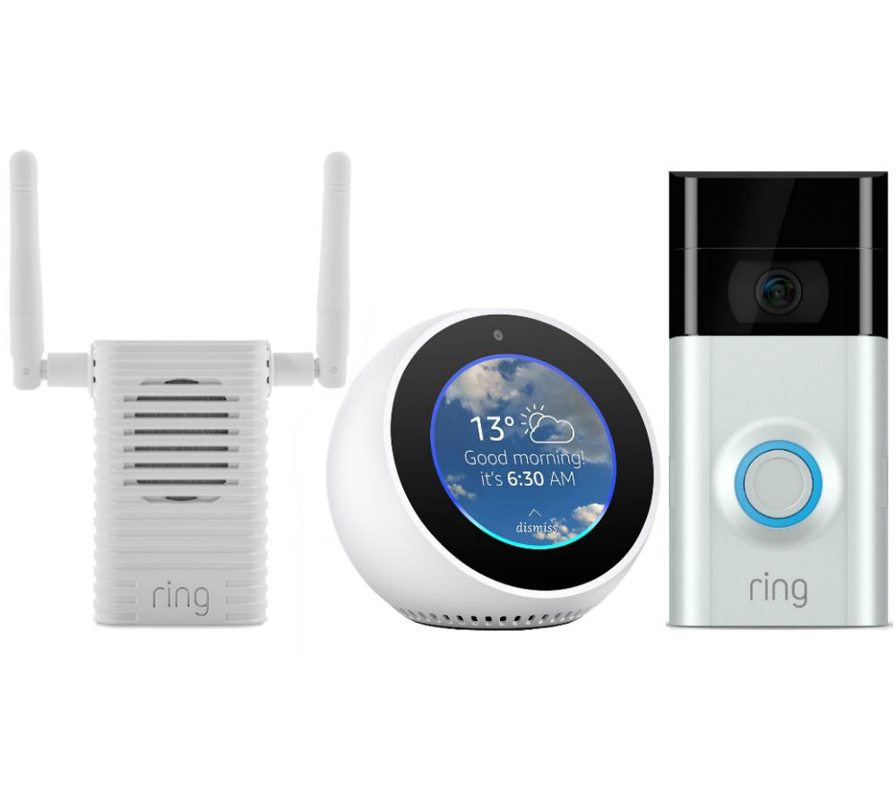 Buy RING Video Doorbell 2, Chime Pro WiFi Extender & Amazon Echo Spot