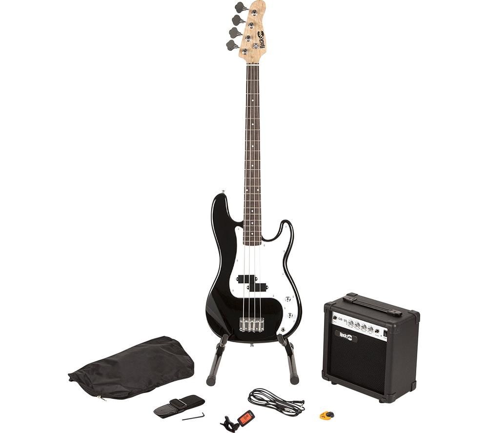 ROCKJAM RJBG01-SK-BK Electric Bass Guitar Bundle - Black