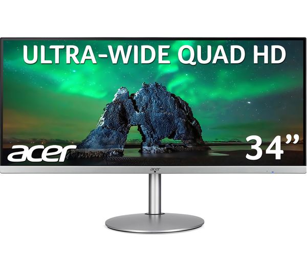 Image of ACER CB342CK Quad HD 34" IPS LCD Monitor - Silver & Black