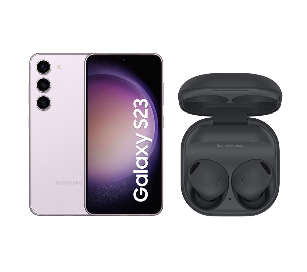 Galaxy S23 (128 GB, Lavender) & Galaxy Buds2 Pro Wireless Bluetooth Noise-Cancelling Earbuds Bundle