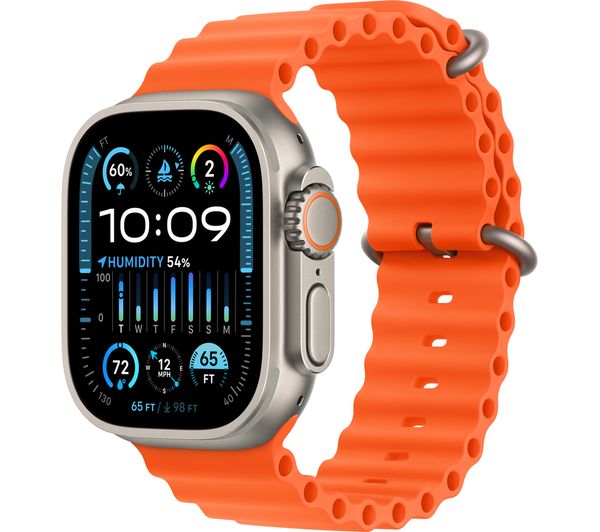 Image of APPLE Watch Ultra 2 Cellular - 49 mm Titanium Case with Orange Ocean Band