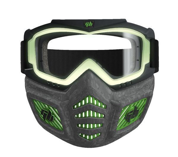 Image of GEL BLASTER Elite Face Mask - Black & Green