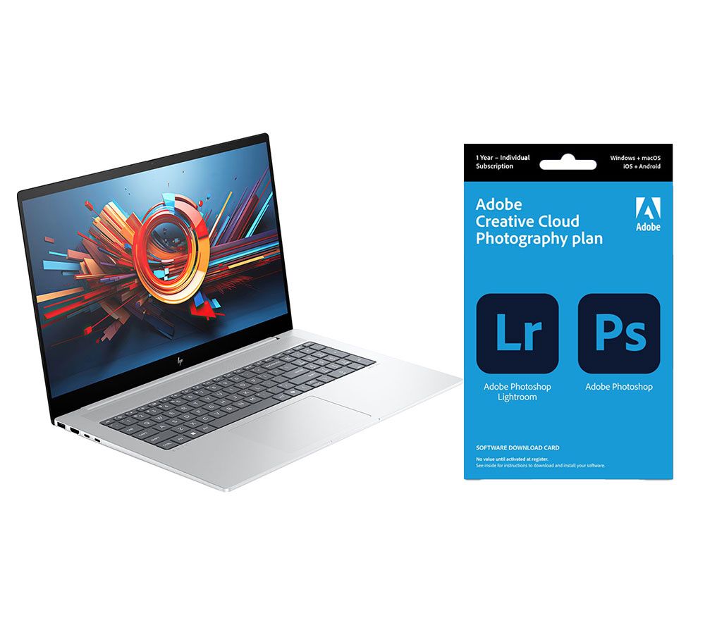 ENVY 17-da0500na 17.3" Laptop & Creative Cloud Photography Plan (1 Year for 1 User) Bundle - Intel® Core™ Ultra 7, 1 TB SSD, Silver