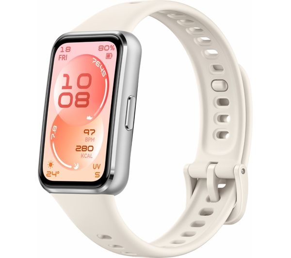 An image of HUAWEI Band 11 Fitness Tracker - Aluminium with White Fluoroelastomer Strap