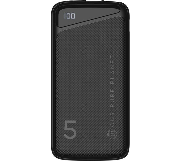 An image of OUR PURE PLANET 5000 mAh Portable Power Bank - Black