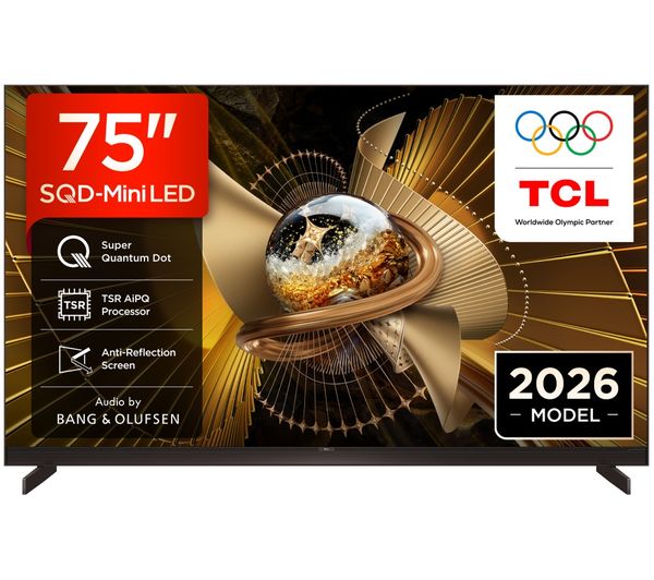 A product from TCL X11L 75" SQD-Mini LED 4K HDR Smart Google TV 2026 - 75X11L-UK, ONE FOR ALL WM5650 Full Motion 42-100" TV Bracket, and SANDSTROM S150AVC20 Screen Cleaner
