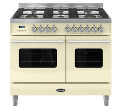 BRITANNIA Delphi RC10TGDECR Dual Fuel Range Cooker - Gloss Cream & Stainless Steel