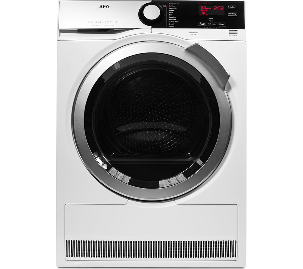 AEG SensiDry T7DEE835R Heat Pump Tumble Dryer - White, White