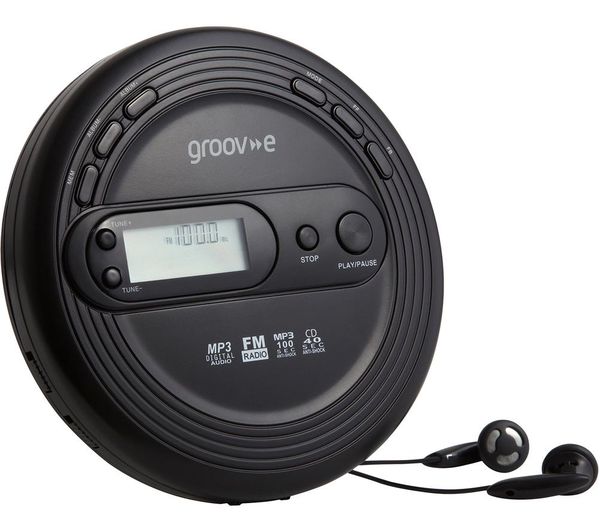 Retro GV-PS210-BK Personal CD Player with Radio - Black