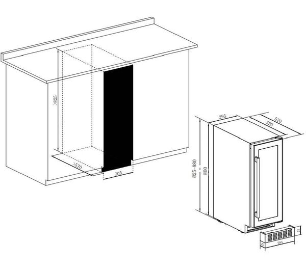 1179048 AMICA AWC300SS Wine Cooler Stainless Steel Currys Business
