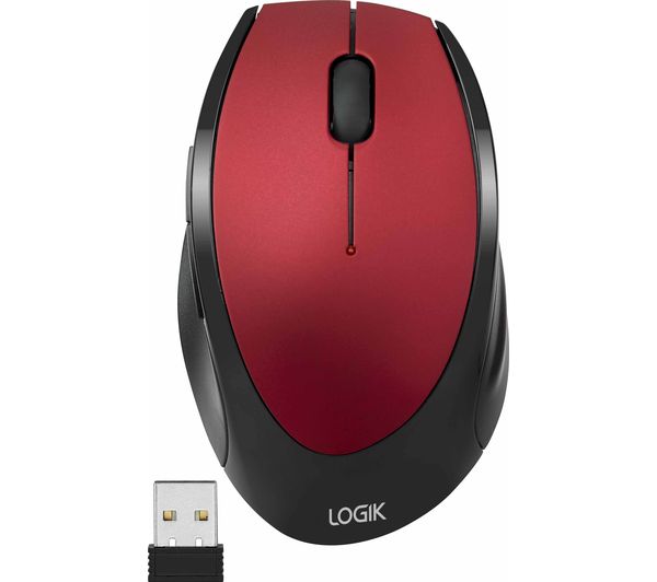 Logik Lwlmrd23 Wireless Optical Mouse Red