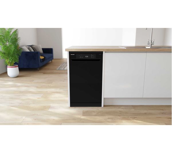QWNS1CF49EB EN SHARP QWNS1CF49EBEN Slimline Dishwasher Black