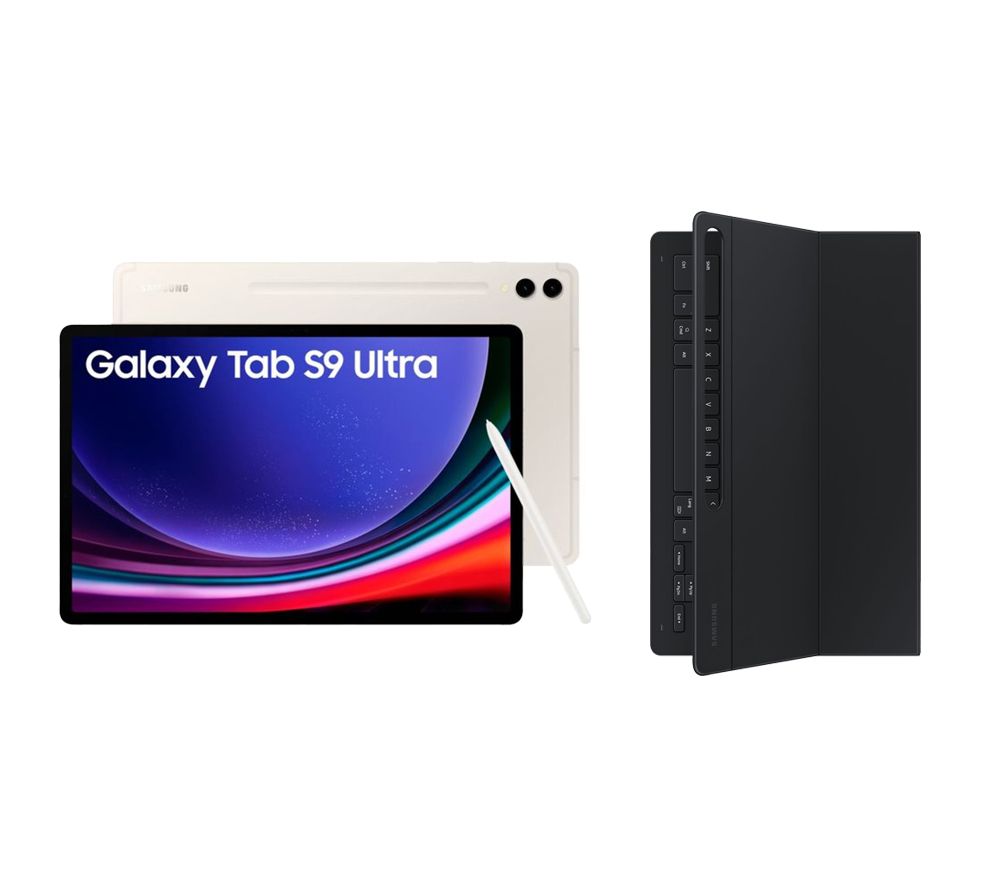 Galaxy Tab S9 Ultra 14.6" Tablet (1 TB, Beige) & Galaxy Tab S9 Ultra Slim Book Cover Keyboard Case Bundle