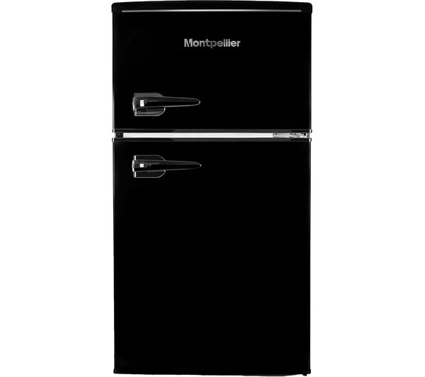 Montpellier Retro Mab2035ek 80 20 Undercounter Fridge Freezer Black