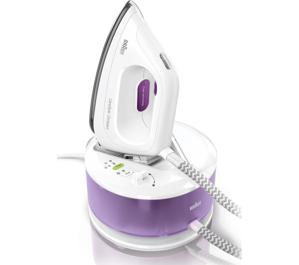 BRAUN CareStyle Compact IS2044 Steam Generator Iron – White & Violet, Braun