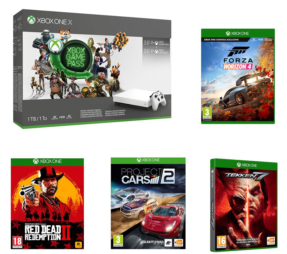 MICROSOFT Xbox One X, Game Pass, LIVE Gold Membership, Project Cars 2, Forza Horizon 4, Tekken 7 & Red Dead Redemption 2 Bundle, Gold review