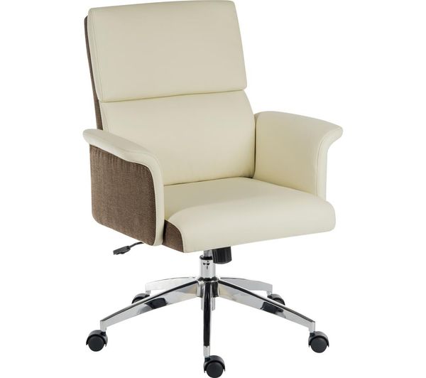 Teknik Elegance Medium Faux Leather Executive Chair Cream Brown