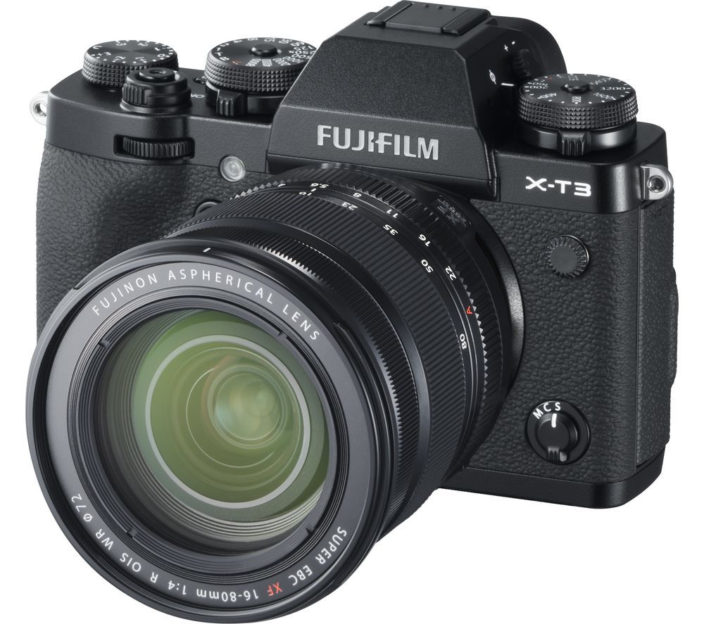 FUJIFILM X-T3 Mirrorless Camera with FUJINON XF 16-80 mm f/4 R OIS WR Lens - Black
