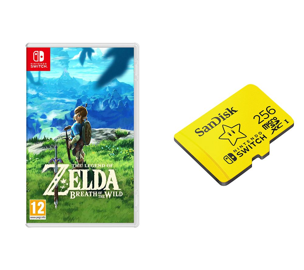 SWITCH The Legend of Zelda: Breath of the Wild & SanDisk 256 GB Memory Card Bundle