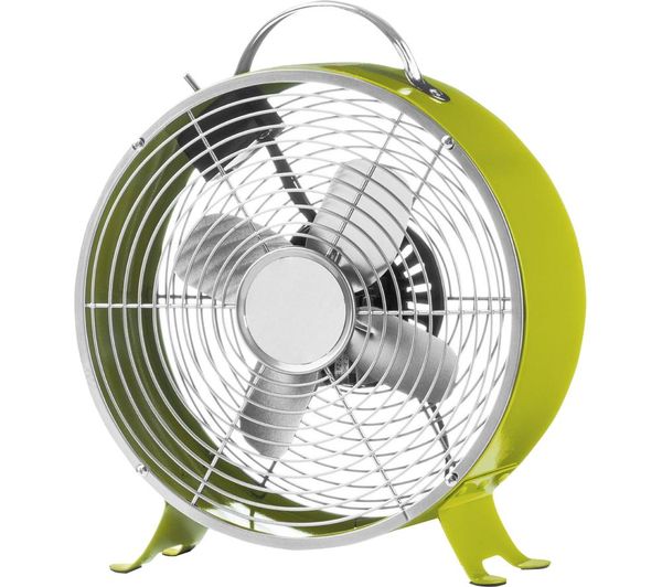 Interiors By Premier Retro Portable 115 Desk Fan Lime Green Interiors By Premier Retro Portable 115 Desk Fan Lime Green