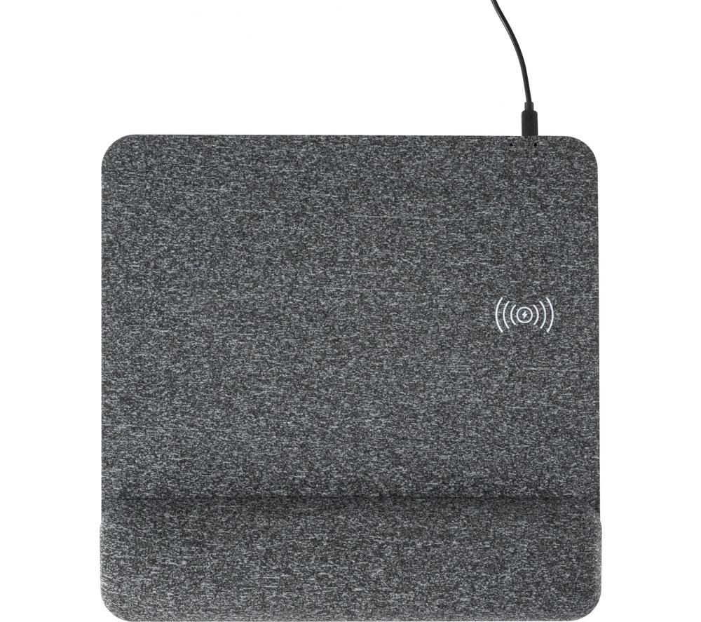 PowerTrack Plush Wireless Charging Mouse Mat - Grey