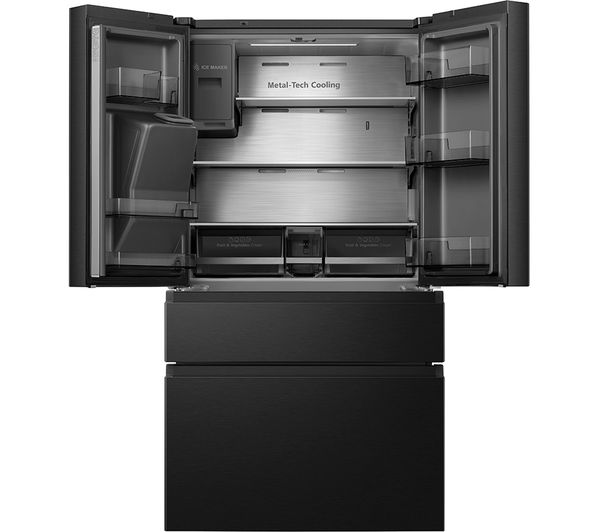 RF728N4SBFE HISENSE PureFlat RF728N4SBFE Smart Fridge Freezer Black Stainless Steel Currys