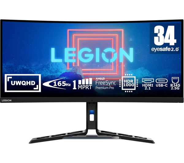 Image of LENOVO Legion Y34wz-30 Quad HD 34" Mini LED Gaming Monitor - Black