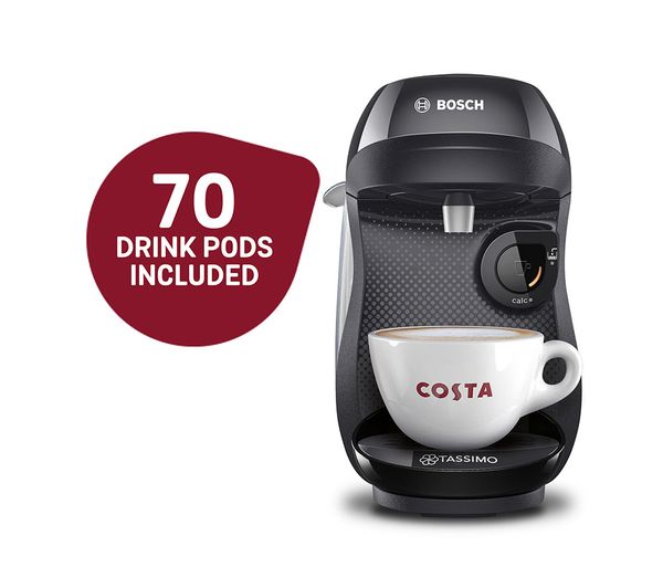 TASSIMO by Bosch Happy Friendly TAS102EGBC Coffee Machine Starter Kit - Black