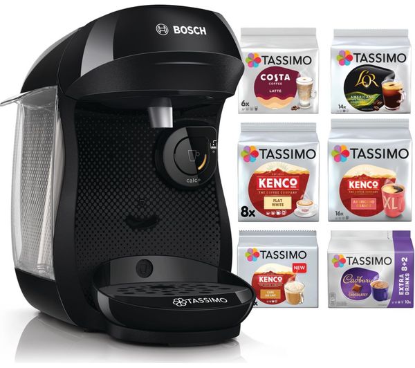 TASSIMO by Bosch Happy Friendly TAS102EGBC Coffee Machine Starter Kit -  Black - TAS102EGBC - Currys Business