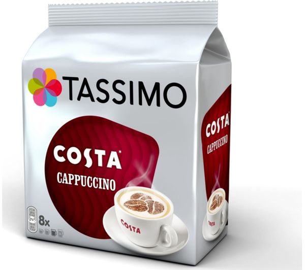 TASSIMO Costa Cappuccino T Discs - Pack of 8, Chocolate