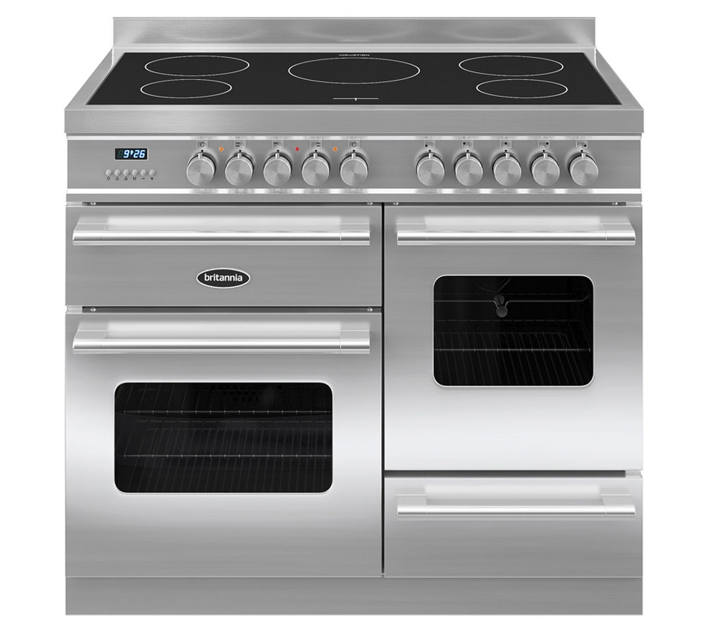 BRITANNIA Delphi 100 XG Electric Induction Range Cooker - Stainless Steel, Stainless Steel