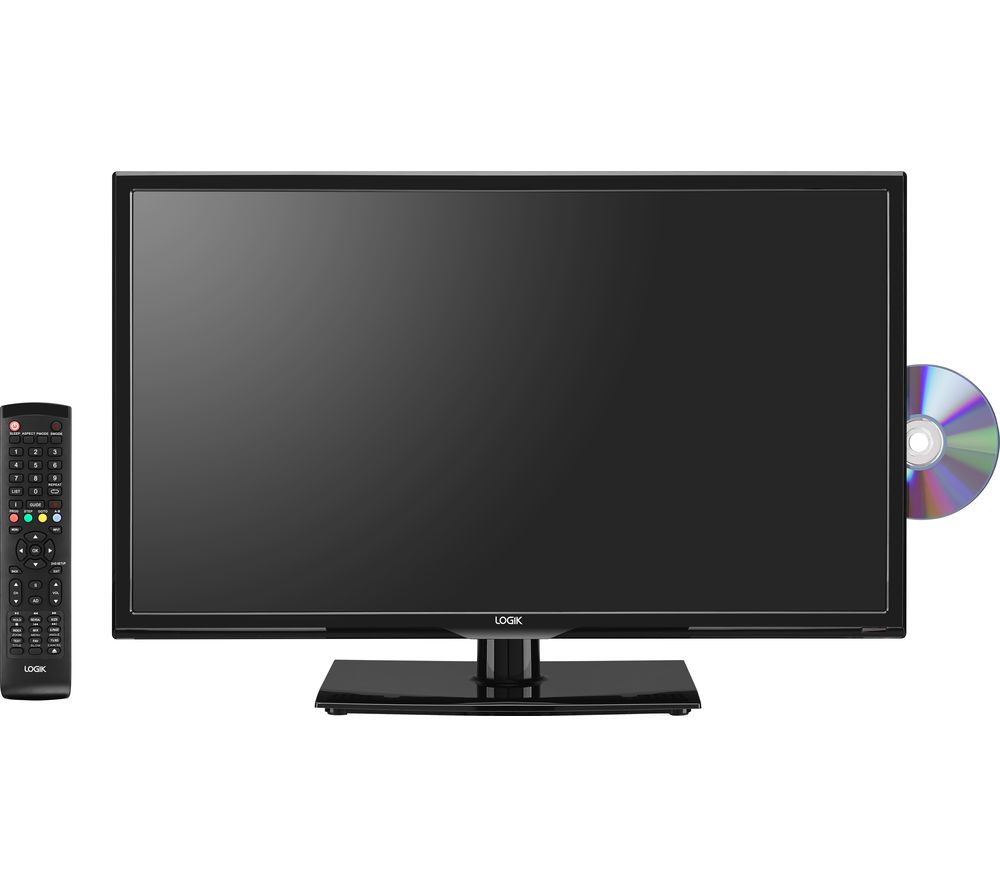 24″  LOGIK L24HED18 LED TV with Built-in DVD Player, Gold