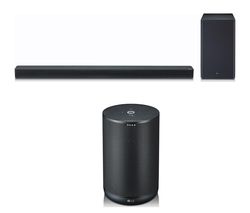 LG SK8 2.1 Wireless Soundbar with Dolby Atmos & ThinQ WK7 Voice Controlled Speaker Bundle - Black