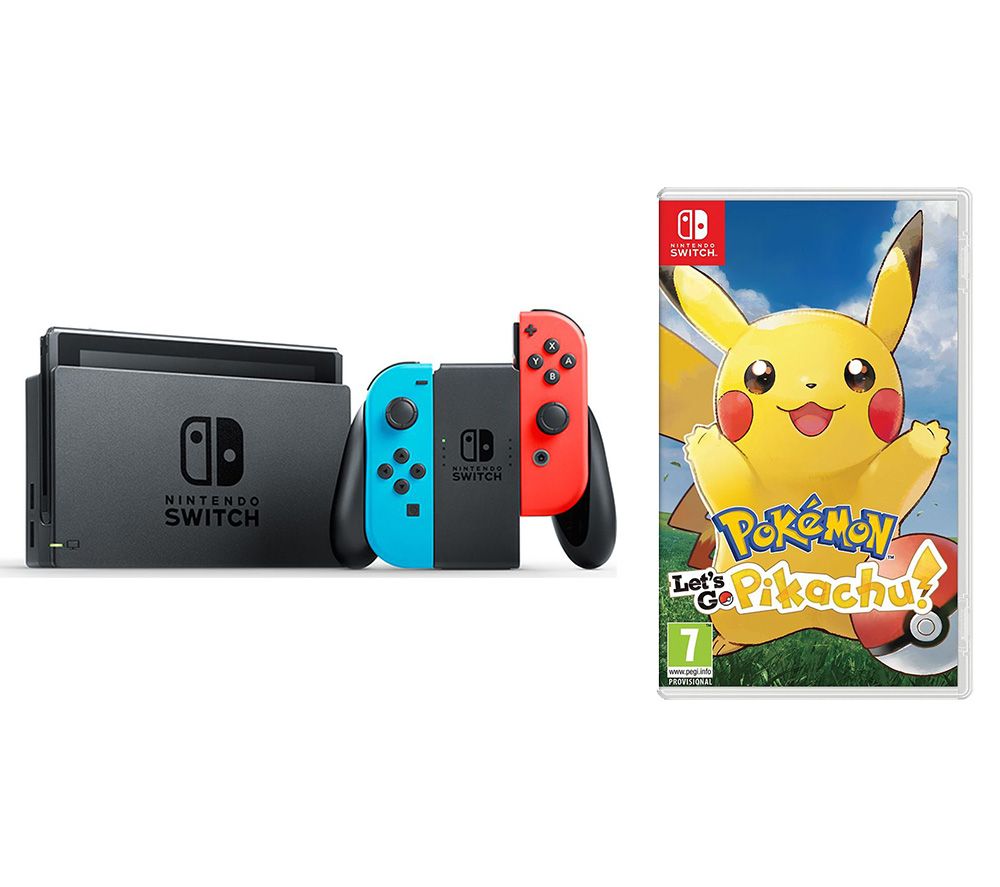 NINTENDO Switch Neon Red & Pokemon: Let's Go, Pikachu! Bundle, Neon review