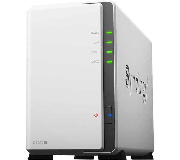 SYNOLOGY DS220J Disk Station Server NAS Drive - 12 TB, 2 Bay, White, White