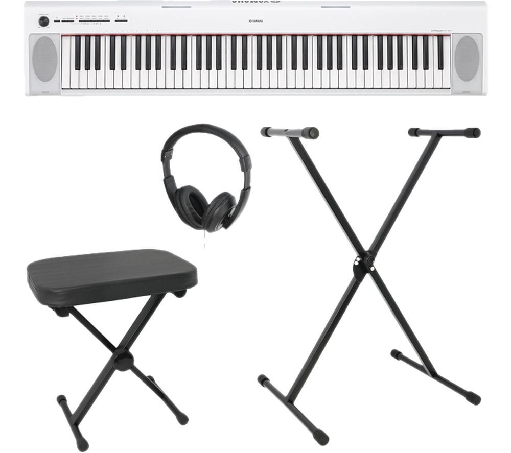 YAMAHA NP-32 Piaggero Keyboard Bundle - White