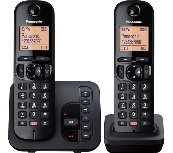 Image of PANASONIC KX-TGC262EB Cordless Phone - Twin Handsets, Black