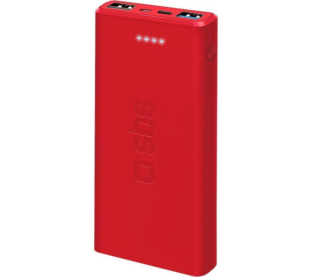 10000 mAh Portable Power Bank - Red