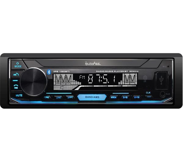 In Phase Ips 150bti Fm Bluetooth Car Stereo With Remote Control Black