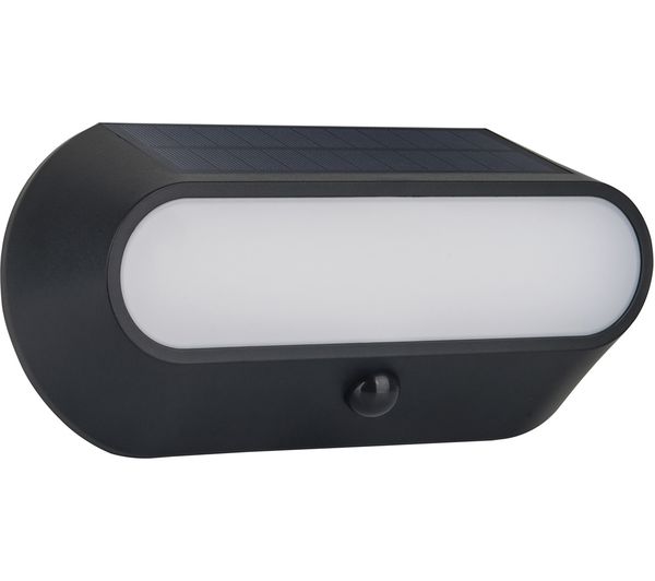 LUCECO Carina Solar LED Bulkhead Light with PIR Motion Sensor - Black