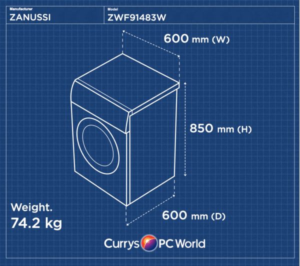 Buy Zanussi Zwf91483w Washing Machine White Free Delivery Currys