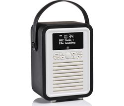 VQ Retro Mini Portable DAB+/FM Bluetooth Clock Radio - Black