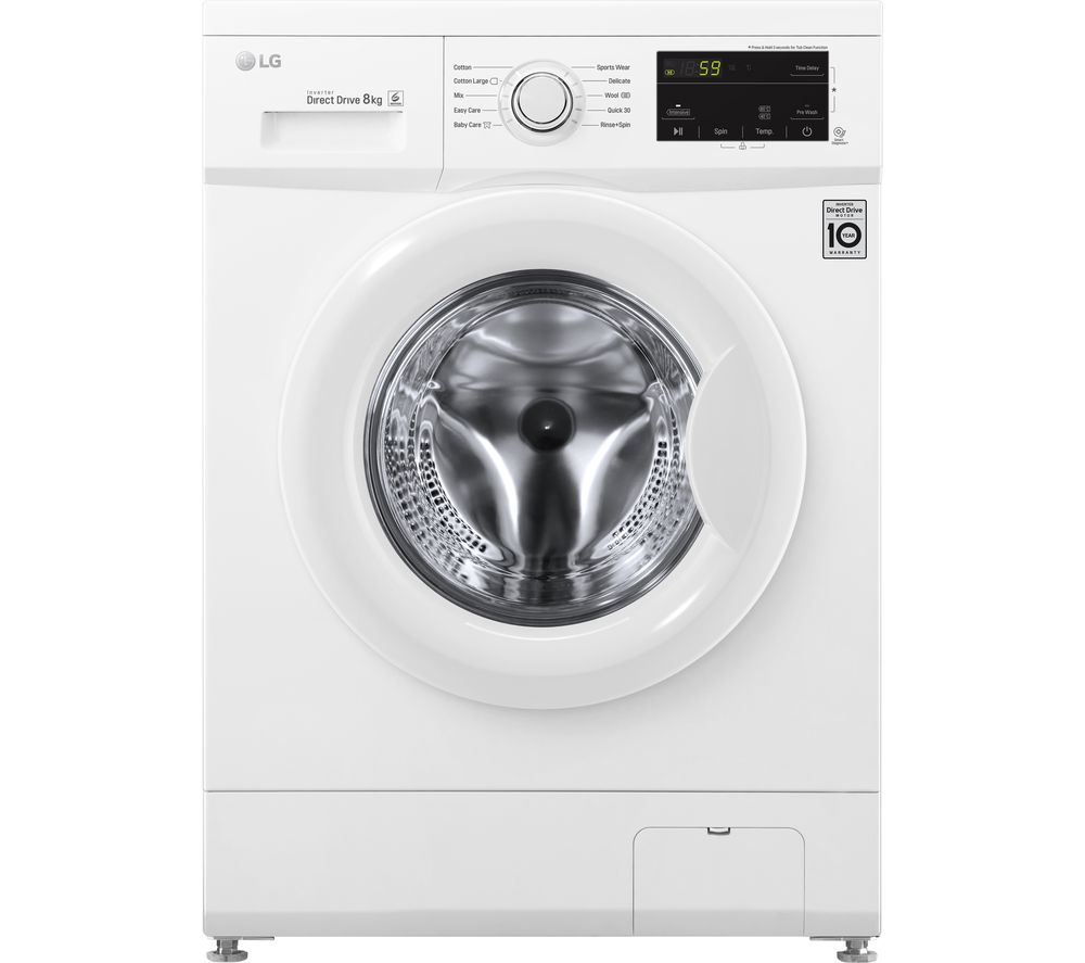 LG F4MT08W 8 kg 1400 Spin Washing Machine - White, White