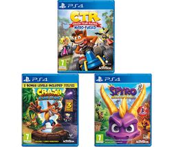 PS4 Crash Team Racing - Nitro-Fuelled, Crash Bandicoot N Sane Trilogy & Spyro Trilogy Reignited Bundle