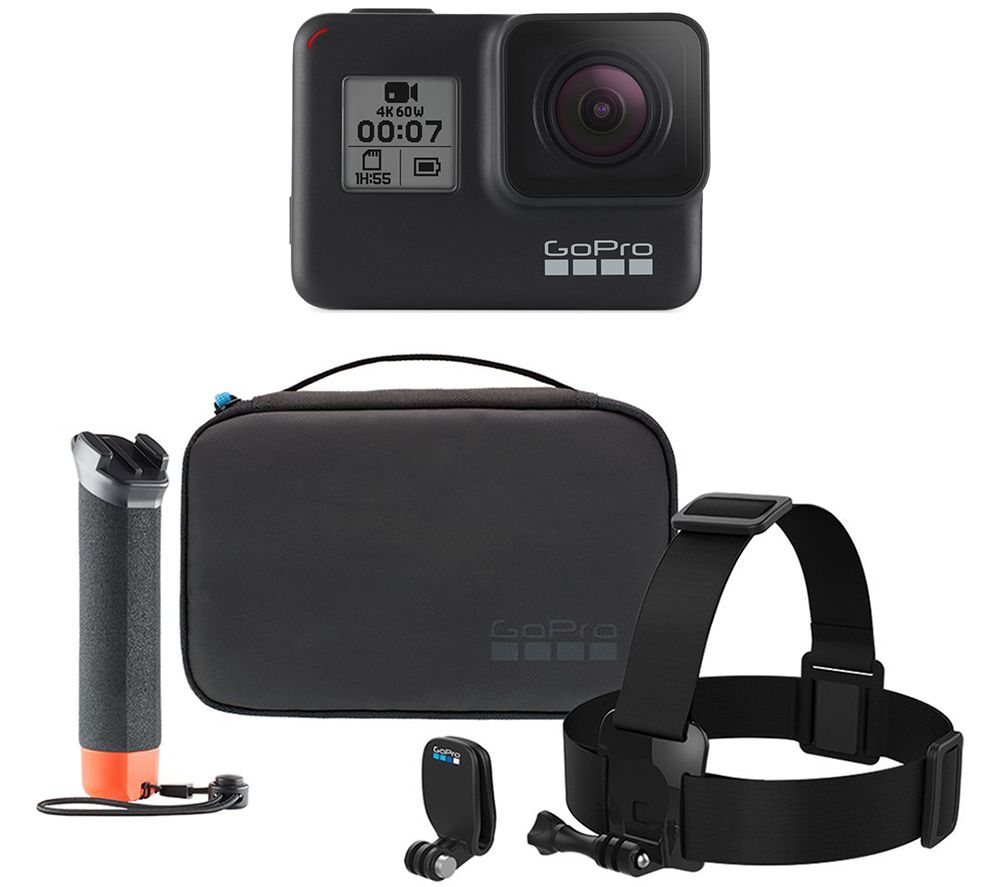 Gopro HERO7 Black Action Camera & Adventure Accessory Kit Bundle, Black