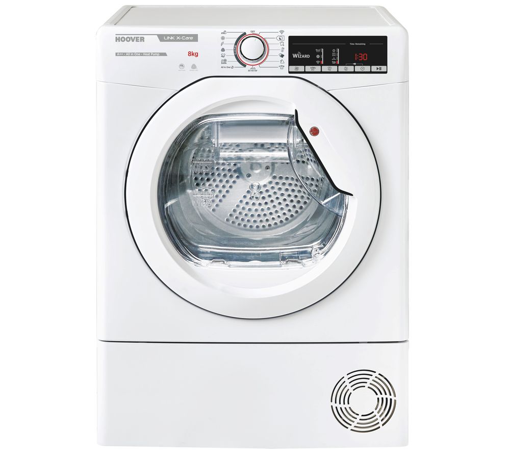 HOOVER Link X Care HLX H8A2TE NFC 8 kg Heat Pump Tumble Dryer - White, White