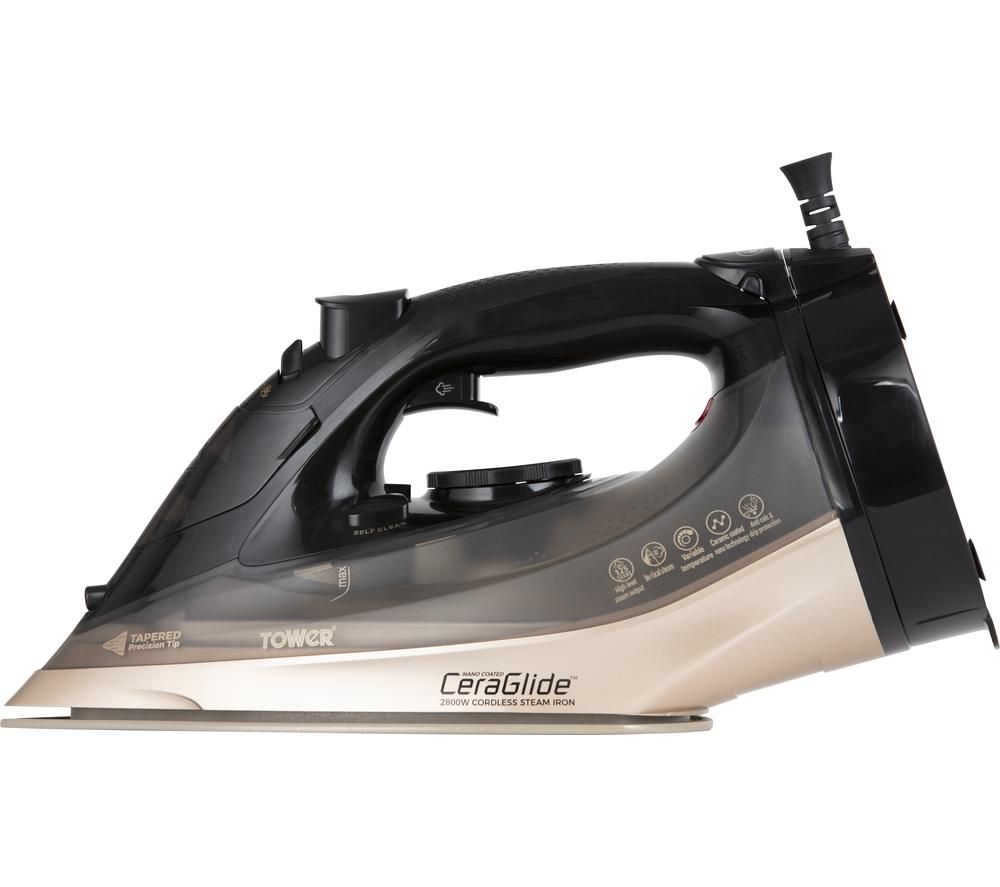 TOWER CeraGlide T22019GLD Cordless Steam Iron - Black & Gold